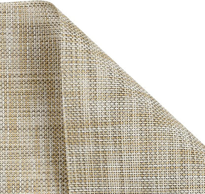 SHACOS Placemats Set of 4 Woven Vinyl Reversible Plastic Durable Place Mats - Image 5
