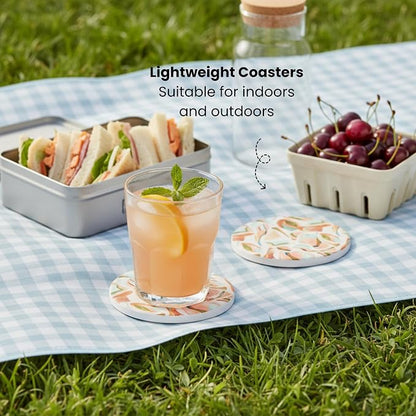 Ceramic Marble Coasters Set of 6, Absorbent Drink Coasters - Image 9