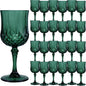 24Pack Plastic Wine Glasses, 7oz Vintage Goblets by LEYIQU