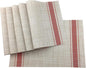 Gugrida Luxury Red Placemats Set of 6 Crossweave Woven Vinyl Placemat for Dining Table Kitchen Table Mats