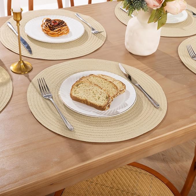 SHACOS 15 inch Round Placemats Set of 8 - Image 6