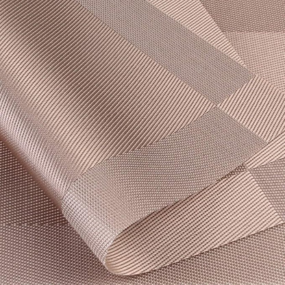 DACHUI Placemats Set of 6, Stylish Woven Place Mats for Dining Table, Washable & Durable PVC Table Mats (Champagne)