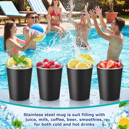 Mimorou 20 Pack 8 oz Stainless Steel Pint Cups Metal Cups Unbreakable Drinking - Image 5