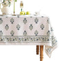 ISAENNE Designer White Linen Table Cloth for Rectangle Table,Chinoiserie Floral Elegant Indoor Tablecloth,Fall Stain Proof Decor Tablecloths for Dining Thanksgiving Kitchen,55"*79"-Mosella F