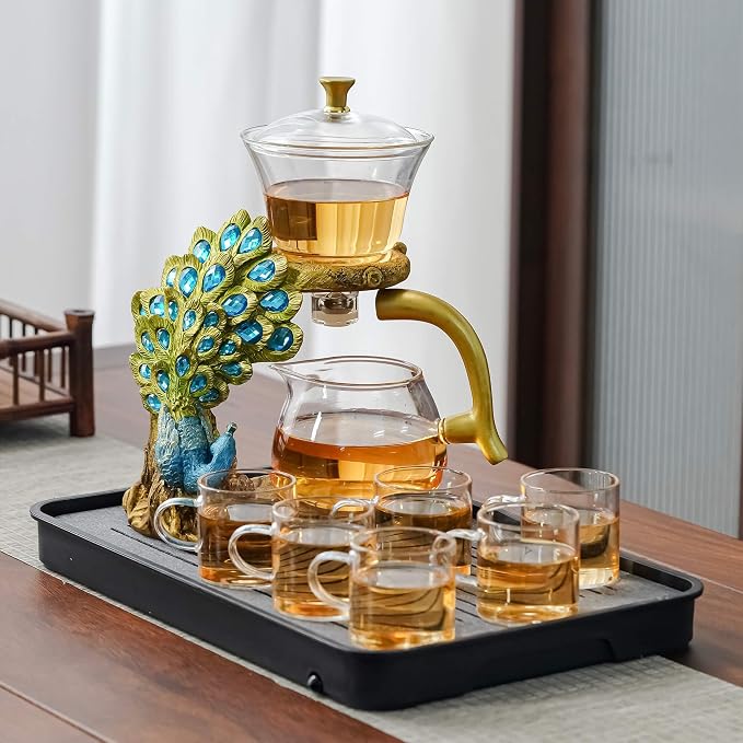 Zurucily Glass Teapot Set with Infuser Semi Automatic Tea Set Magic Teapot - Image 6