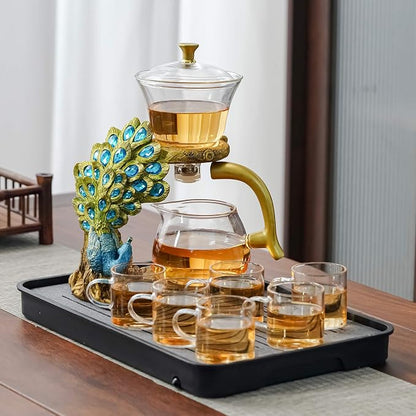 Zurucily Glass Teapot Set with Infuser Semi Automatic Tea Set Magic Teapot - Image 6