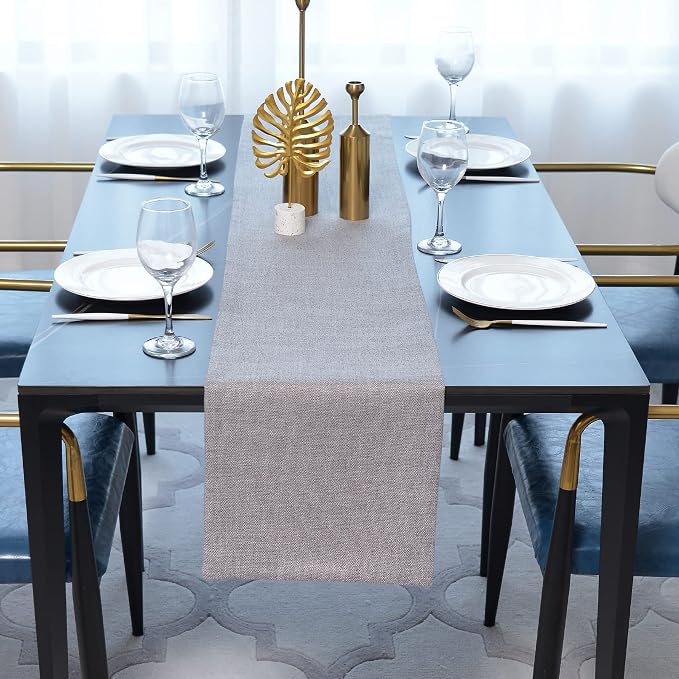Dinning Table Runner Cloth 12 x 120 Inches Farmhouse Kitchen Coffee Burlap - Image 2