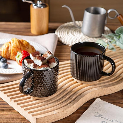 GBhome 6 OZ Stackable Coffee Mugs Set of 4, Ceramic Coffee Cups Set | 4 - Image 6
