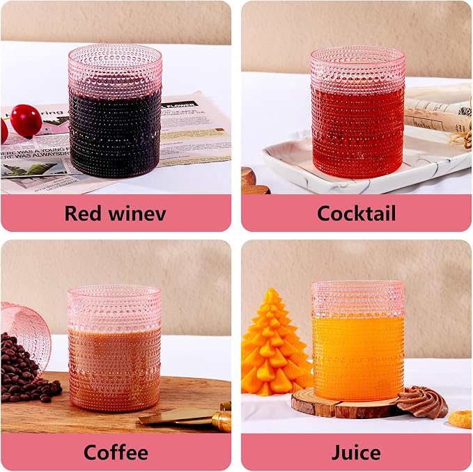 YOUBET 24PCS Pink Plastic Drinking Glasses - Image 3