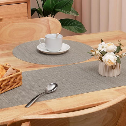 Table Runner 55 Inches Long, Vinyl Woven Heatproof Table Runners | Washable - Image 4