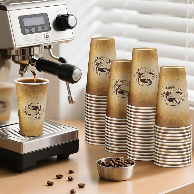 Clawsoff 180 Pack 16 oz Coffee Cups Disposable Hot Paper Cups | Disposable - Image 4