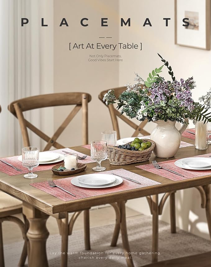 Leetaltree Gradient Pink Woven Placemats Set of 8 - Image 8