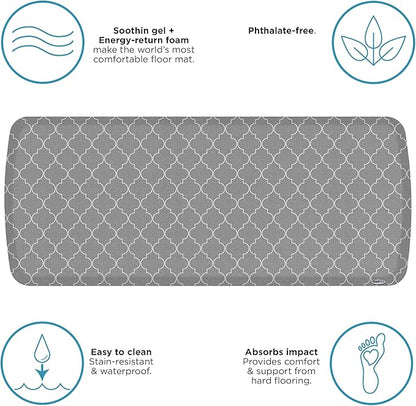 GelPro Elite Premier Gel Anti-Fatigue Kitchen Comfort Floor Mat, 20x48”, Trellis Classic Grey