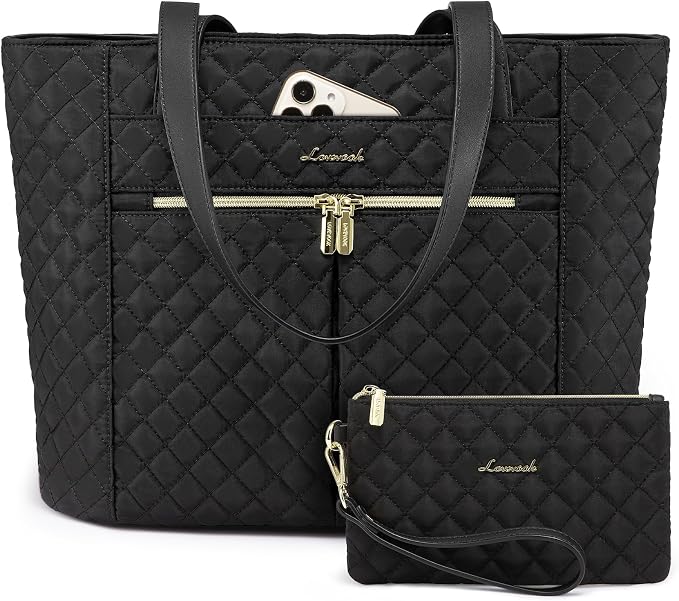 LOVEVOOK Laptop Bag for Women 17 inch, Diamond Quilted Work Tote Bags Womens by LOVEVOOK