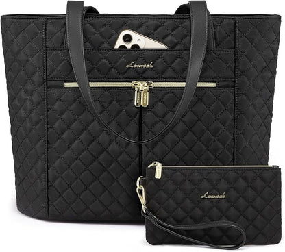 LOVEVOOK Laptop Bag for Women 17 inch, Diamond Quilted Work Tote Bags Womens by LOVEVOOK