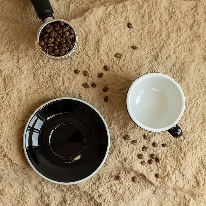 Loveramics Cappuccino Cup with Saucer, 8 oz Ceramic Coffee cup with Round Bottom - Image 6