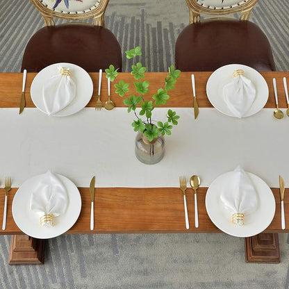 BALCONY & FALCON Table Runner Velvet Ivory 14"x118" | Elegant, Fall Decor - Image 3
