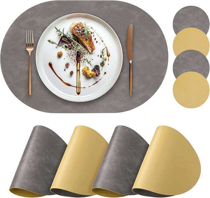 Faux Leather Placemats Set of 4 by yuuzue