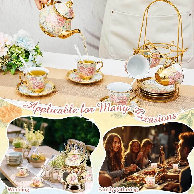 Zhehao 20 Pcs Porcelain Tea Set - Image 5