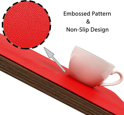 Wipeable Placemats Leather Table Mats Waterproof Heat-Resistant Easy to Clean for Dining Table Set Kitchen Table (2, Red)