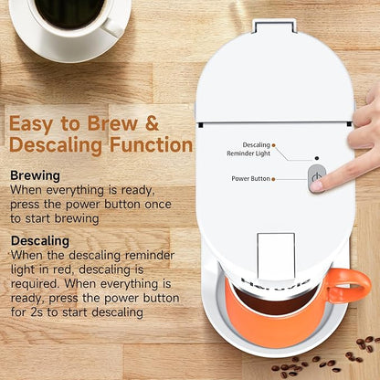 Small Single Serve Coffee Maker, One Cup Coffee Machine - Image 5