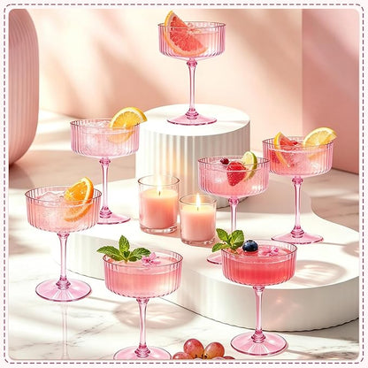 12PCS Plastic Martini Glasses, Unbreakable Reusable Champagne Coupe, Removable - Image 4