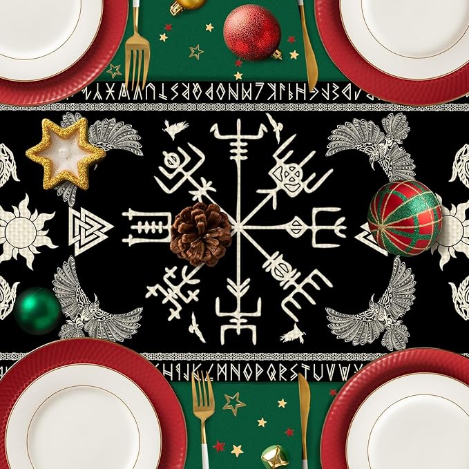 Viking Burlap Table Runner Seasonal Spring Fall Kitchen Dining Linen Table - Image 5