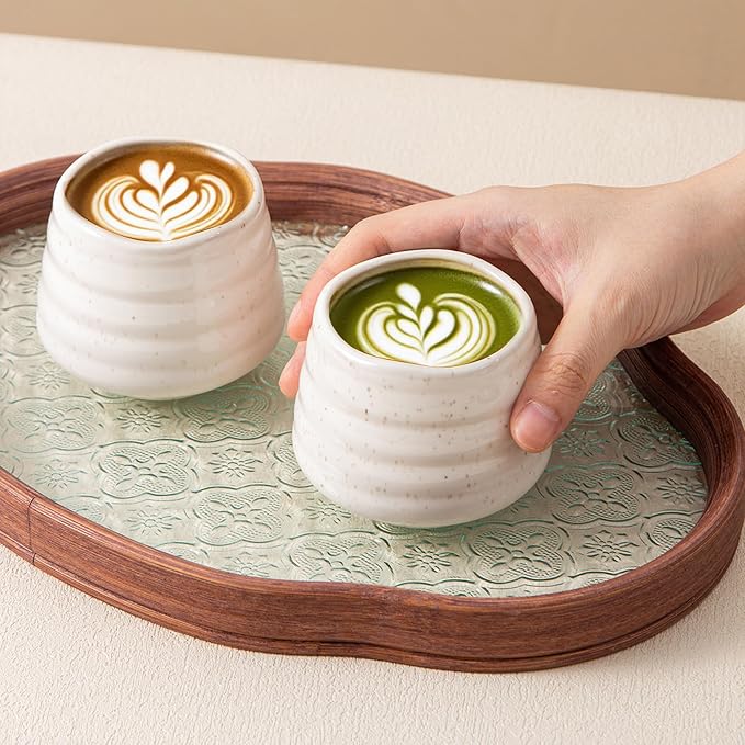 4pcs Japanese Tea Cup Set – Mini Size Cup 5OZ Ceramic Matcha Cup, Handless - Image 2