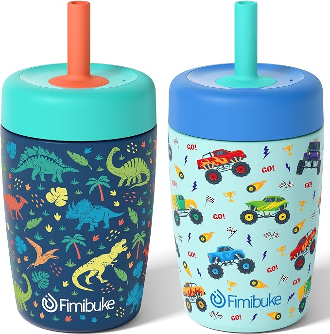 Fimibuke Toddler Cups Spill Proof, 12 OZ Sippy Cup by Fimibuke