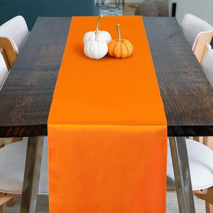 Aneco 12 Pack Satin Table Runner 12 x 108'' Fall Long Wedding Table Runner | - Image 4