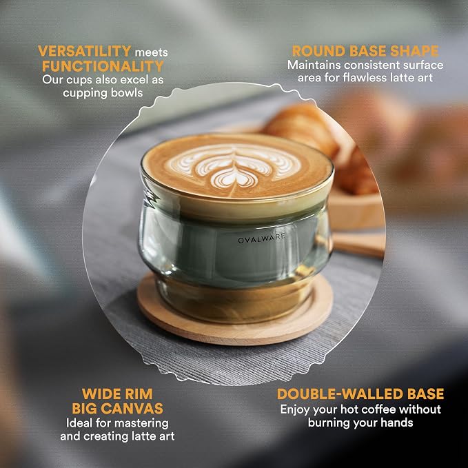 ovalware 8.5oz Double Wall Latte Cups, Latte Set of 2 - Image 5