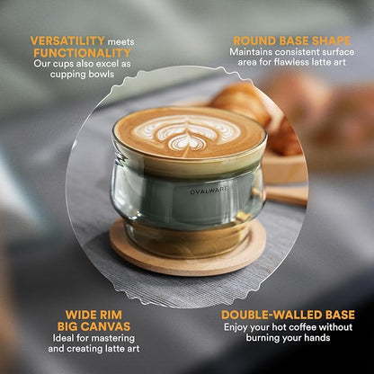 ovalware 8.5oz Double Wall Latte Cups, Latte Set of 2 - Image 5