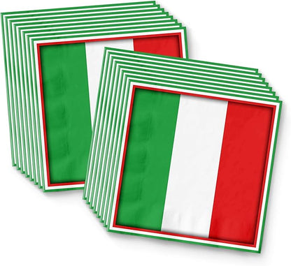 Italy Italian Flag Birthday Party Supplies Set Plates Napkins Cups Tableware Kit for 16