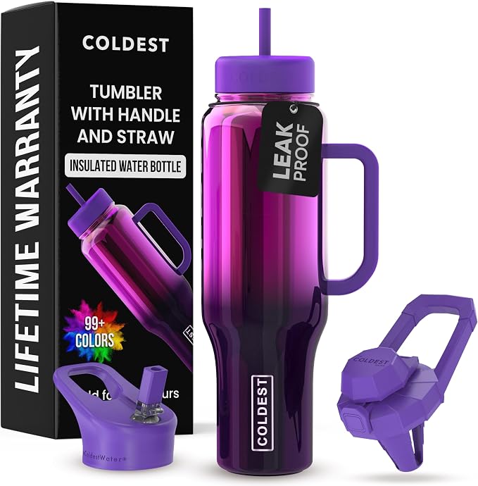 Coldest Tumbler with Handle and Straw by Coldest