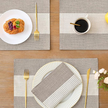 Wracra Linen Placemats Set of 6, Macrame Place Mats - Image 6