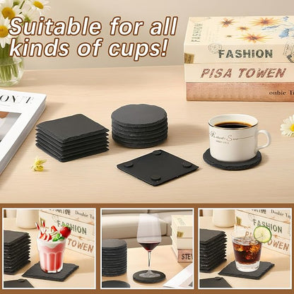 24pcs Slate Coasters, Hand Painted DIY, Scratch Resistant Bottom - Image 4