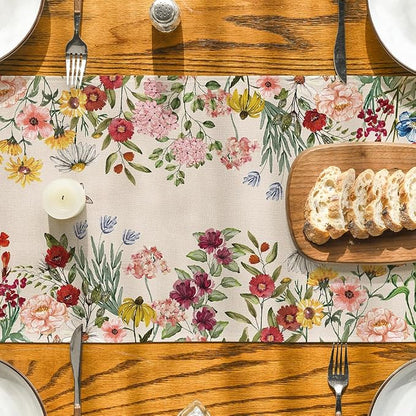 Artoid Mode Plants Floral Butterfly Valentine's Day Table Runner, Anniversary - Image 7