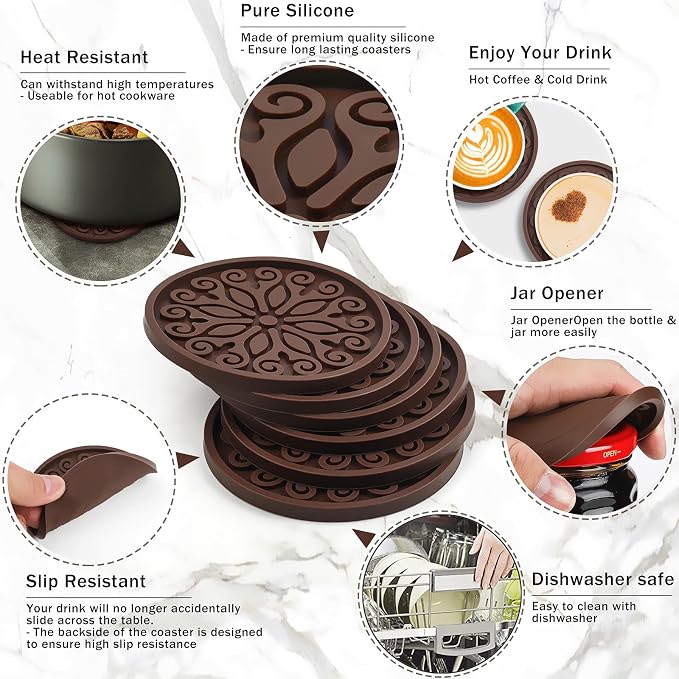 Coasters for Drinks, Silicone Coasters - Image 5