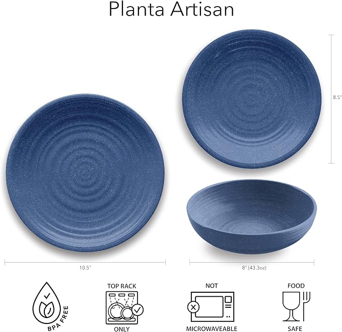 Matte Artisan 8.5'' Durable Planta Salad Plates, Shatter-Resistant and - Image 2