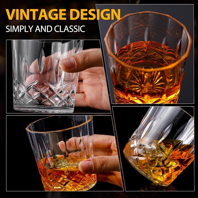 Yungyan 12 Pcs Plastic Clear Whiskey Glasses, 10 oz Unbreakable Reusable Old - Image 4