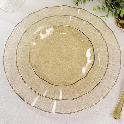 Efavormart 10 Pack Gold Glitter Plastic Dessert Plates by efavormart