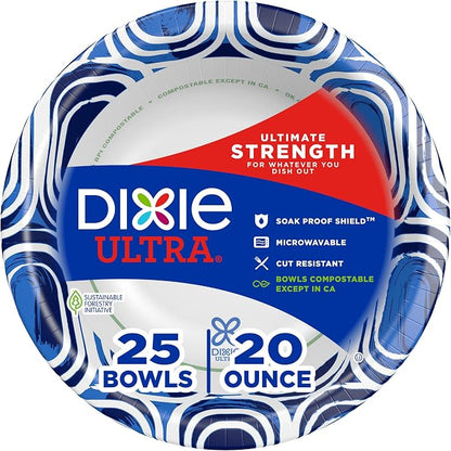 Dixie Ultra Large Paper Bowls 20oz, 25 CT by Dixie%C2%AE