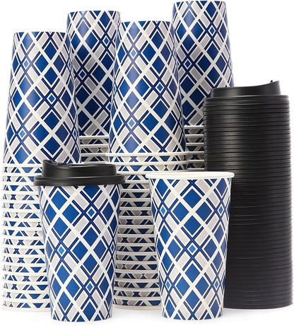 Tamone 100 PACK 16OZ Disposable Coffee Cups by InjectingCreativityandBeautyintoModernLife