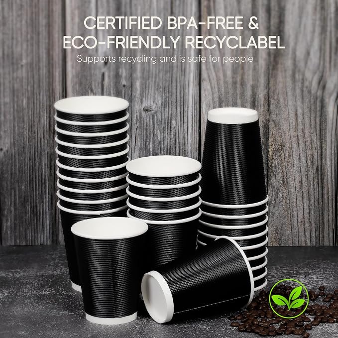 100 Pack 12 oz Disposable Coffee Cups - Image 5