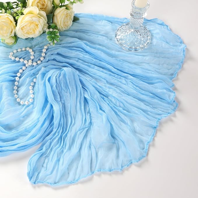 12 Pack Baby Blue Cheesecloth Table Runner 10Ft Gauze Cheese Cloth Table Runner - Image 7