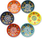 Ceramic Small Bowls, Dipping Bowls Set of 6, 2.5 Oz Soy Sauce Dish, Handmade Charcuterie Bowls, Colorful Pinch Bowls, Dishwasher & Microwave Safe Sauce Bowls, 3.3" Mini Bowls (SULTAN'S GARDEN)