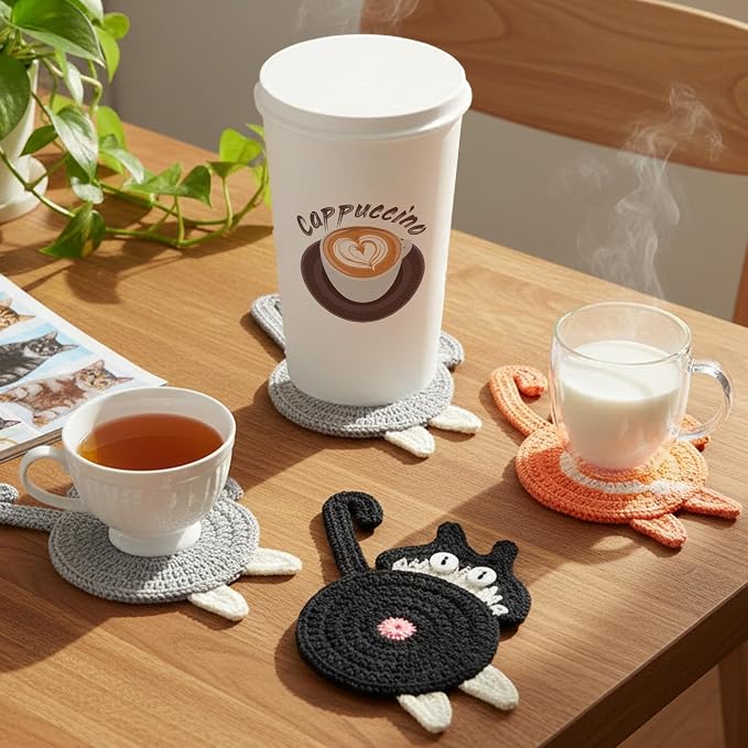 Cat Coasters, Gift for Her, Funny Gifts, Coasters for Drinks - Image 3