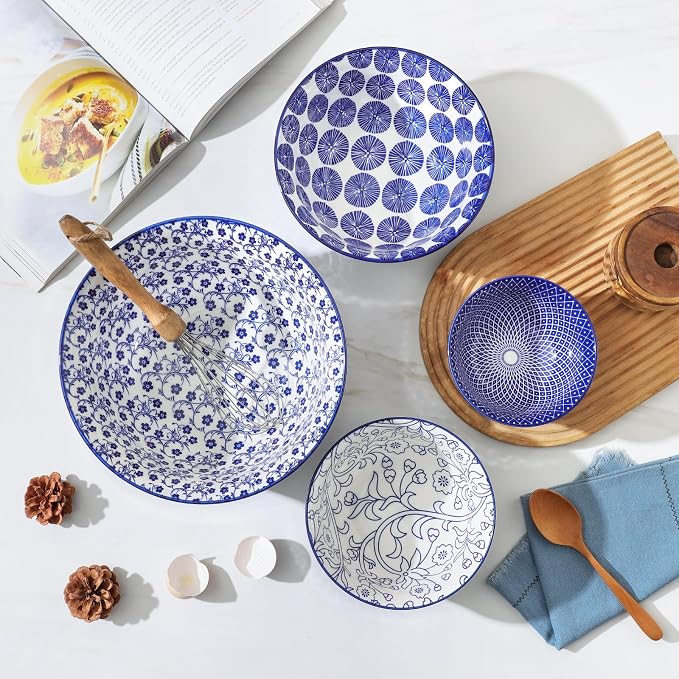 Selamica Ceramic Mixing Bowls, Nesting Bowls Set of 4 - Image 7