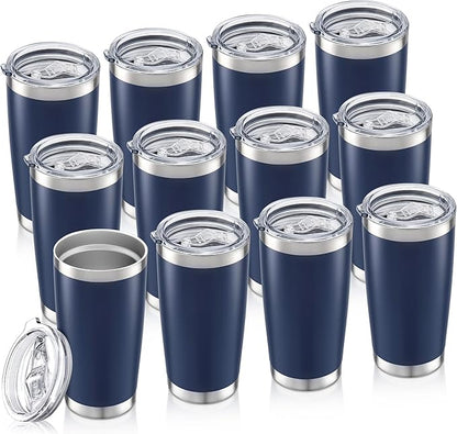 20oz Tumbler Bulk with Lid Stainless Steel Tumblers, 12 Pack | Leak Proof Lid by Unknown