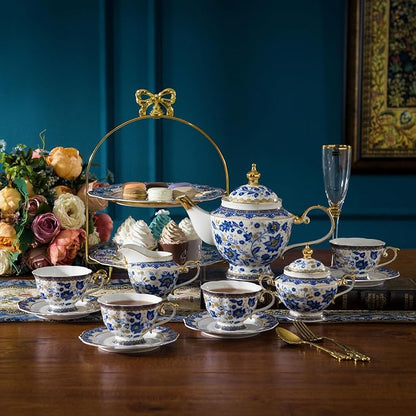 ACMLIFE Tea Set for Adults, Vintage Tea Sets, Bone China Tea Set, Tea Cup Set - Image 9